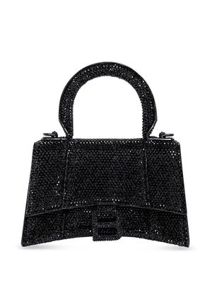 Balenciaga XS Hourglass crystal-embellished tote bag - Black