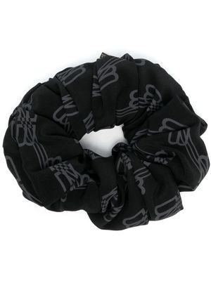Balenciaga XXL monogram silk hair scrunchie - Black