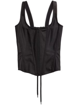 Balenciaga zip-up corset top - Black