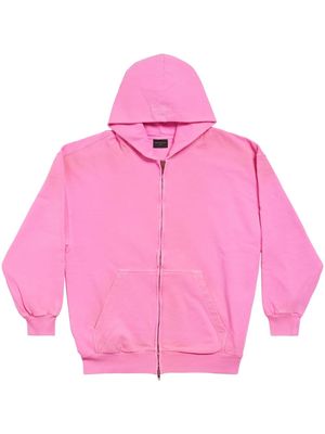 Balenciaga zip-up cotton hoodie - Pink