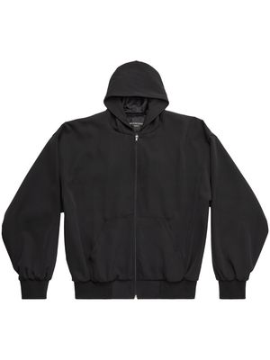 Balenciaga zip-up hooded jacket - Black