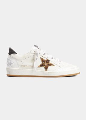 Ball Star Leopard Leather Sneakers