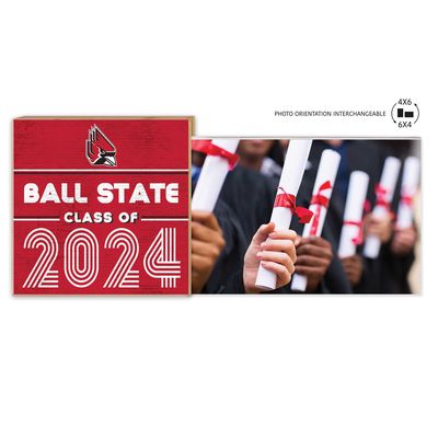 Ball State Cardinals 5" x 10.5" 2024 Grad Floating Photo Frame