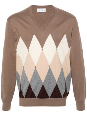 Ballantyne argyle intarsia-knit jumper - Brown