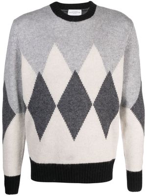 Ballantyne argyle intarsia-knit wool jumper - Grey