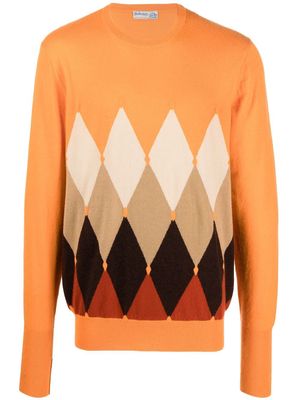 Ballantyne argyle-pattern cashmere jumper - Orange
