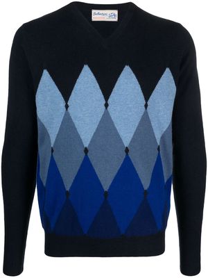 Ballantyne cashmere argyle intarsia-knit jumper - Blue