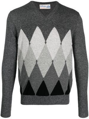 Ballantyne cashmere argyle intarsia-knit jumper - Grey
