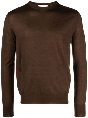 Ballantyne crew-neck fine-knit jumper - Brown