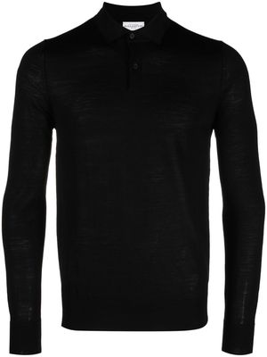 Ballantyne fine-knit wool polo shirt - Black