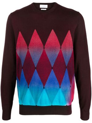Ballantyne geometric-pattern knitted jumper - Brown
