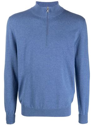 Ballantyne half-zip cashmere jumper - Blue