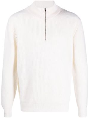 Ballantyne half-zip wool jumper - Neutrals