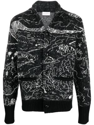 Ballantyne landscape-print V-neck cardigan - Black
