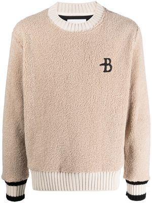 Ballantyne logo-embroidered fleece jumper - Neutrals