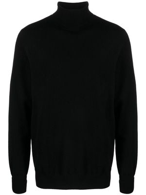 Ballantyne logo-embroidered roll-neck cashmere jumper - Black