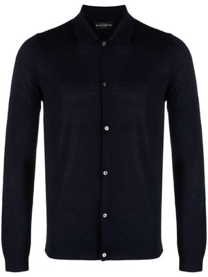 Ballantyne long-sleeve fine-knit wool shirt - Blue