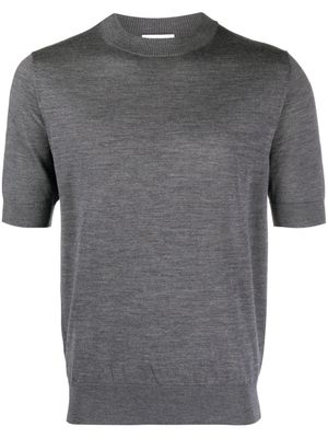 Ballantyne mélange-effect short-sleeve wool jumper - Grey