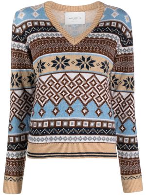 Ballantyne patterned intarsia-knit wool jumper - Blue