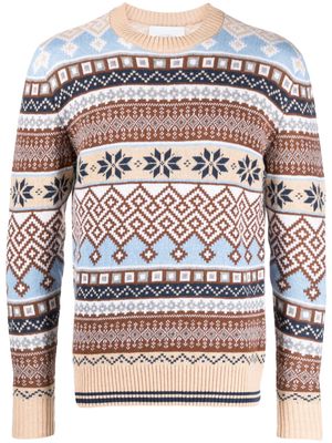 Ballantyne patterned intarsia-knit wool jumper - Neutrals