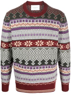 Ballantyne patterned intarsia-knit wool jumper - Red