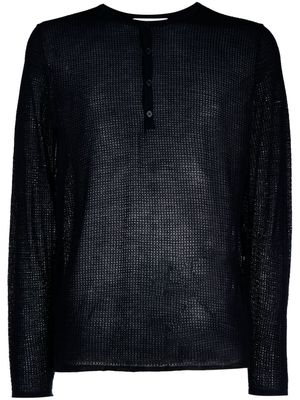 Ballantyne perforated cashmere jumper - Blue