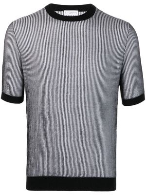 Ballantyne ribbed-knit cotton T-shirt - Black