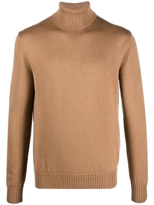 Ballantyne roll-neck wool jumper - Brown