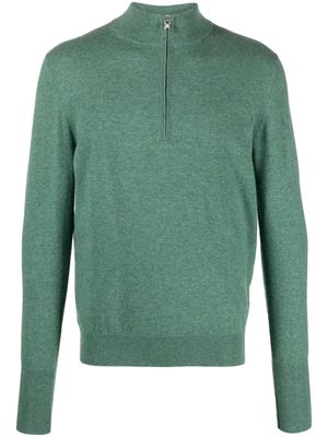 Ballantyne short-zip cashmere jumper - Green