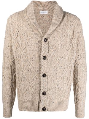 Ballantyne speckled-knit long-sleeved cardigan - Neutrals
