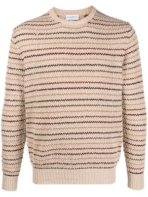 Ballantyne striped knitted jumper - Neutrals
