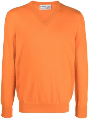 Ballantyne V-neck cashmere jumper - Orange