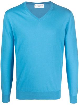 Ballantyne V-neck cotton sweater - Blue