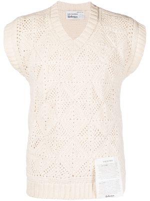 Ballantyne V-neck crochet-knit vest - Neutrals
