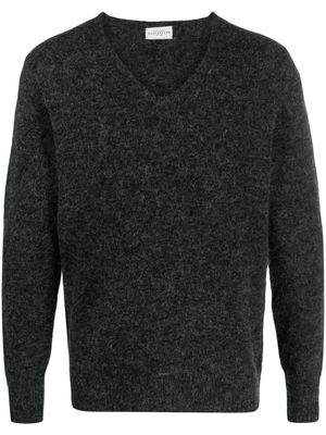 Ballantyne V-neck long-sleeve jumper - Grey