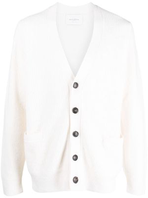 Ballantyne V-neck wool cardigan - White