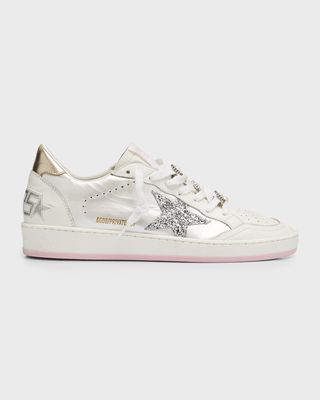 Ballstar Mixed Leather Pearly Low-Top Sneakers