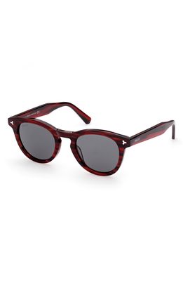 Bally 49mm Round Sunglasses in Red/Other /Smoke