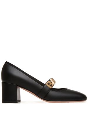 Bally 50mm logo-plaque leather pumps - Black