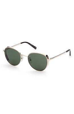 Bally 52mm Round Sunglasses in Gold /Green