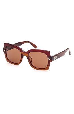 Bally 53mm Geometric Sunglasses in Bordeaux/Other /Brown