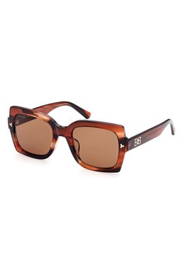 Bally 53mm Geometric Sunglasses in Dark Brown/Other /Brown