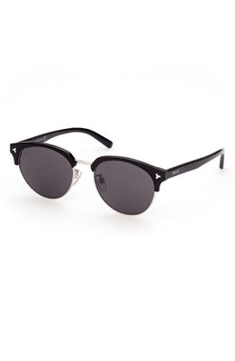 Bally 54mm Browline Sunglasses in Shiny Black /Smoke