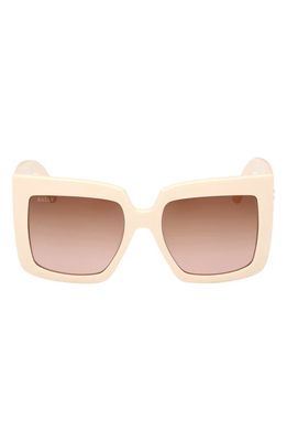 Bally 54mm Gradient Square Sunglasses in Ivory /Gradient Brown