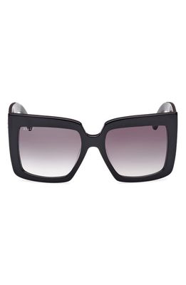 Bally 54mm Gradient Square Sunglasses in Shiny Black /Gradient Smoke