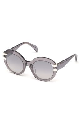 Bally 54mm Round Sunglasses in Grey/Other /Gradient Smoke