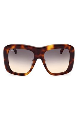 Bally 55mm Gradient Square Sunglasses in Dark Havana /Gradient Smoke