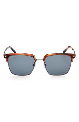 Bally 55mm Square Sunglasses in Dark Brown/Other /Blue