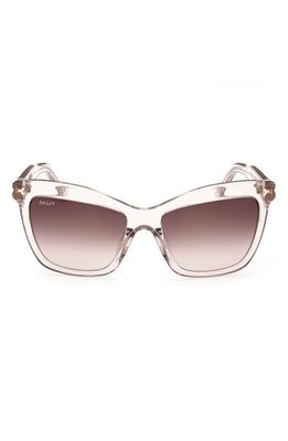 Bally 56mm Gradient Cat Eye Sunglasses in Shiny Beige /Gradient Brown