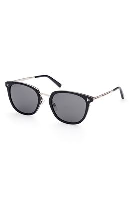 Bally 56mm Square Sunglasses in Shiny Black /Smoke